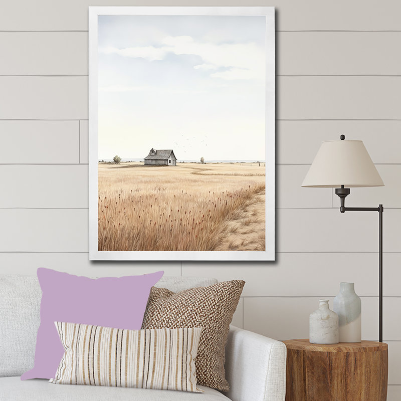 Prairie beauté dévoilée II sur toile, Cadre photo blanc, H 44 po x l 34 po x P 1,5 po
