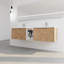 Meuble-lavabo 72 po à fermeture en douceur avec lavabo et tablettes de rangement-110488787