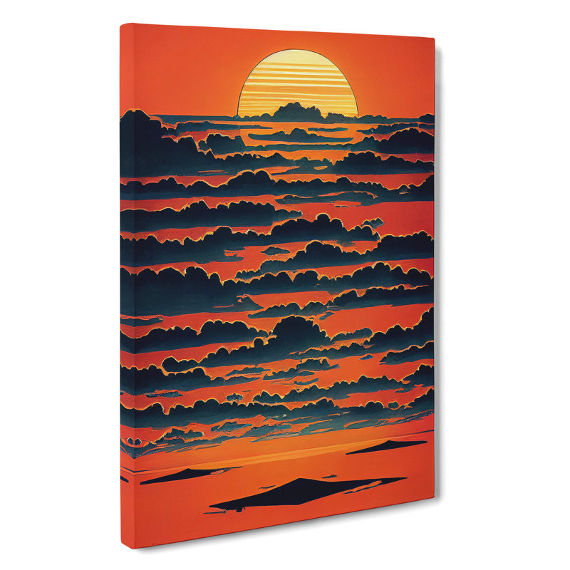 Unusual Sunset View - Print, No Matte, 50cm H x 35cm W x 3cm D, Wrapped Canvas