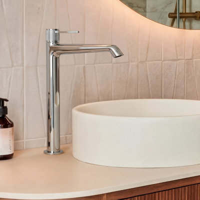Single Hole Bathroom Faucet with Drain Assembly, Single Handle Bathroom Vessel Sink Faucet