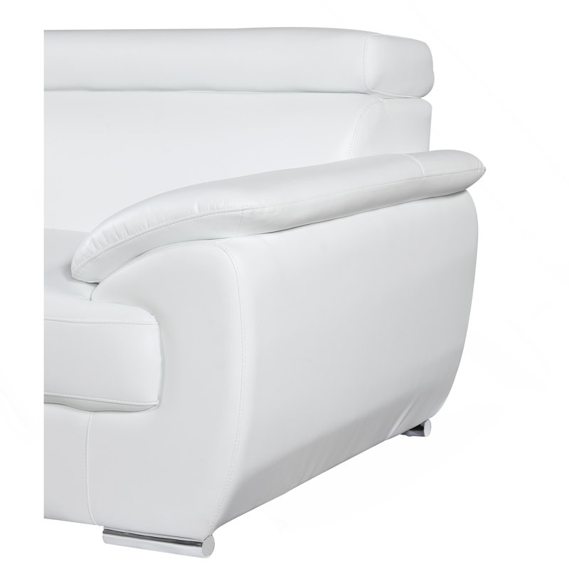 Canapé en cuir véritable, Blanc