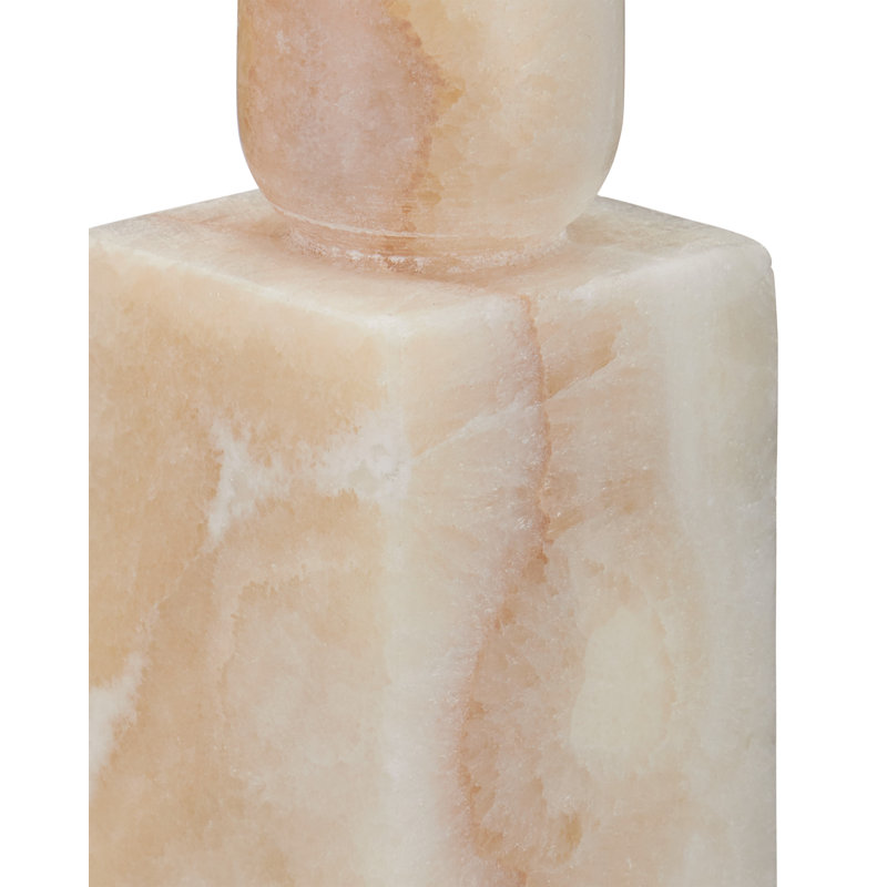 Lithos Natural Stone Tabletop Candlestick, Ivory
