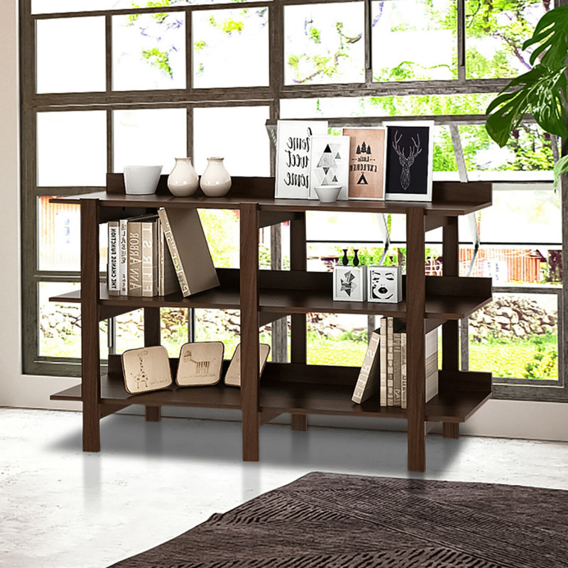 Console à 3 niveaux avec canapé de rangement en bois noyer brun 59 po Latitude Run®
