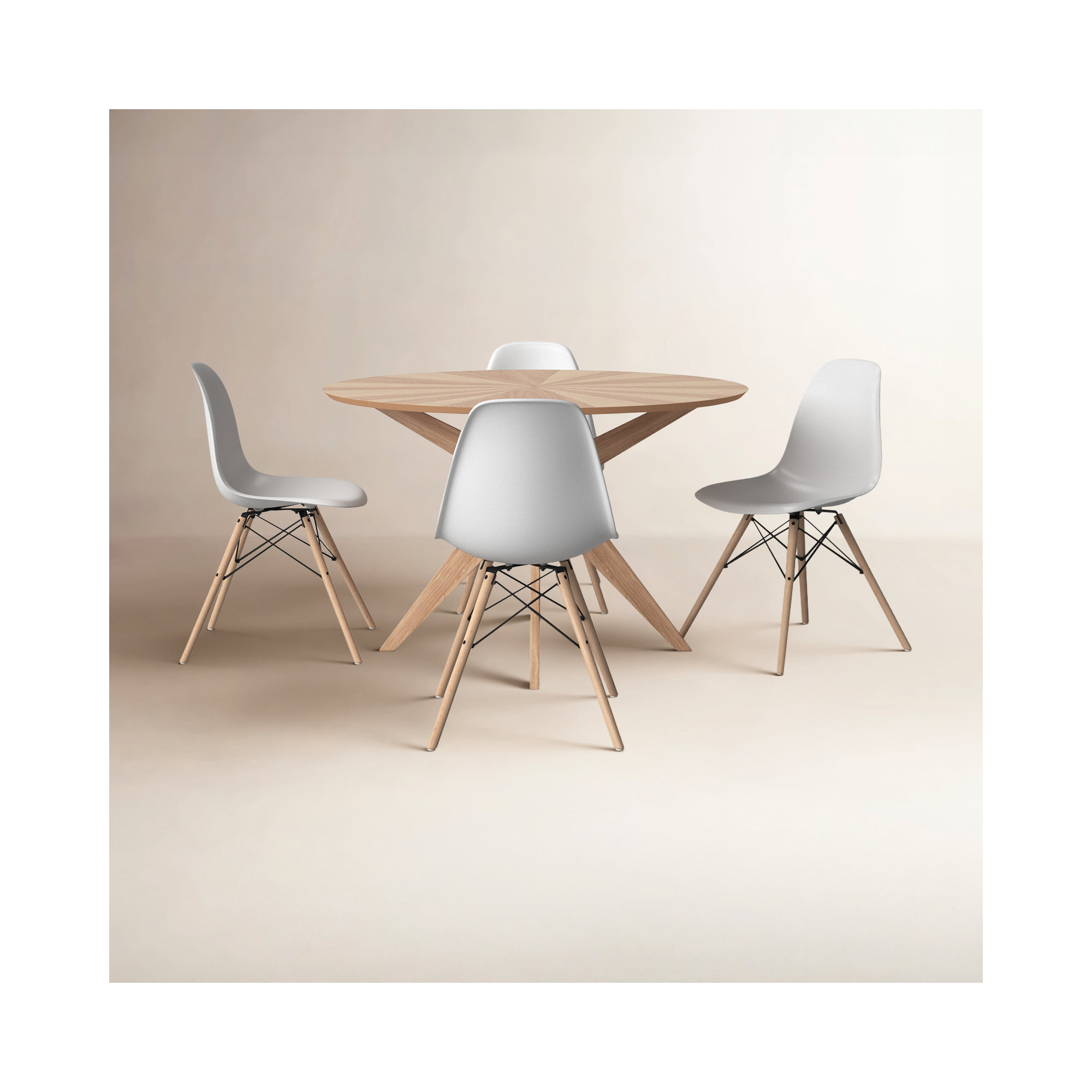 Jordan 5 - Piece Dining Set, Natural, Natural, White