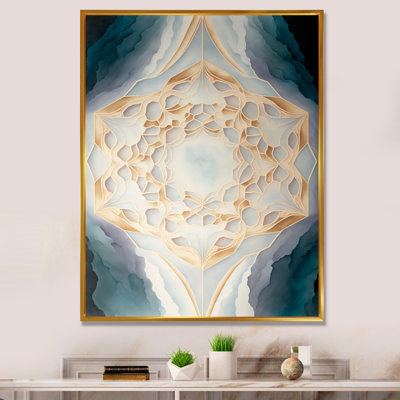 Sacré géométrie dans des tons de couleurs rétro - reproduction sur toile flottante