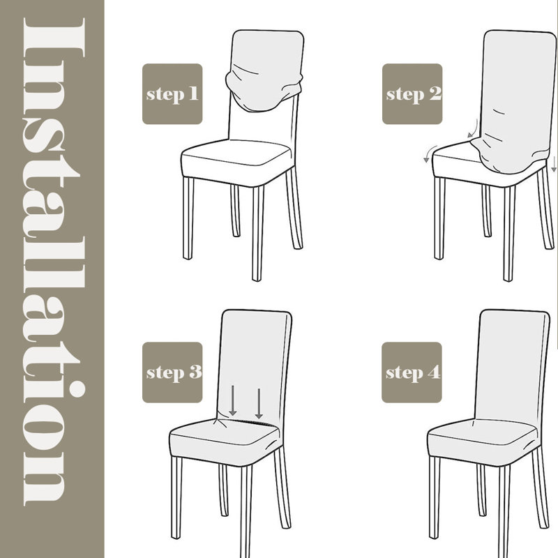Housses de chaises de salle à manger, housses de chaises de salle à manger, ensemble de 6