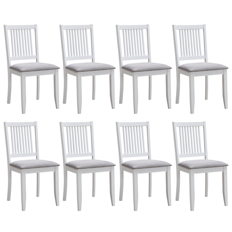 Chaise d'appoint à dossier à lattes Weldon, Blanc