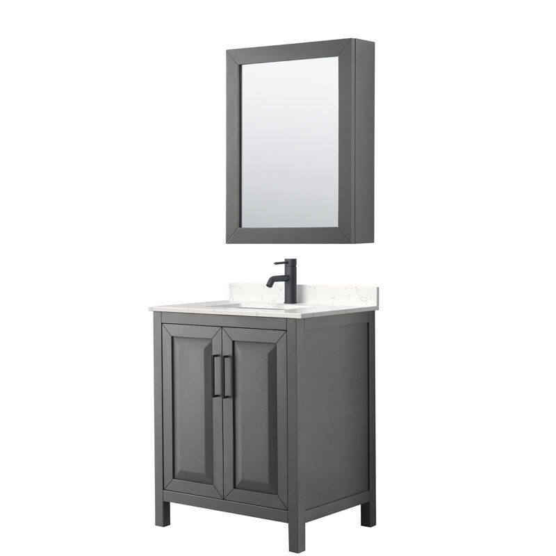 Daria 30'' W Single Vanity, Dark Gray, Polished Chrome