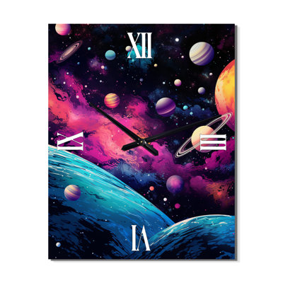 Horloge murale «Galaxies of Pink Love» surdimensionnée
