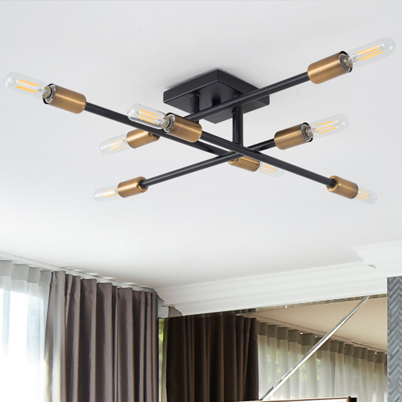 Plafonnier encastré 8 lumières 21,85 po Aubriauna, Or
