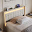 Upholstered Storage Bed with LED Headboard and Drawers-611722739-611722741