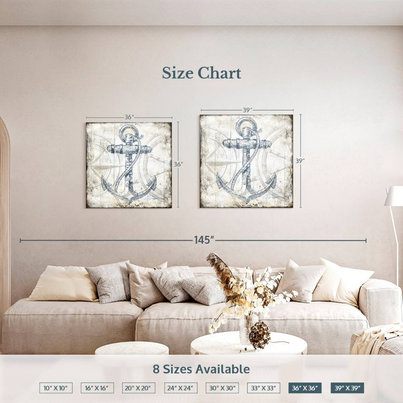 Aletra Anchor Wheel Wood Blocks, 39" H x 39" W