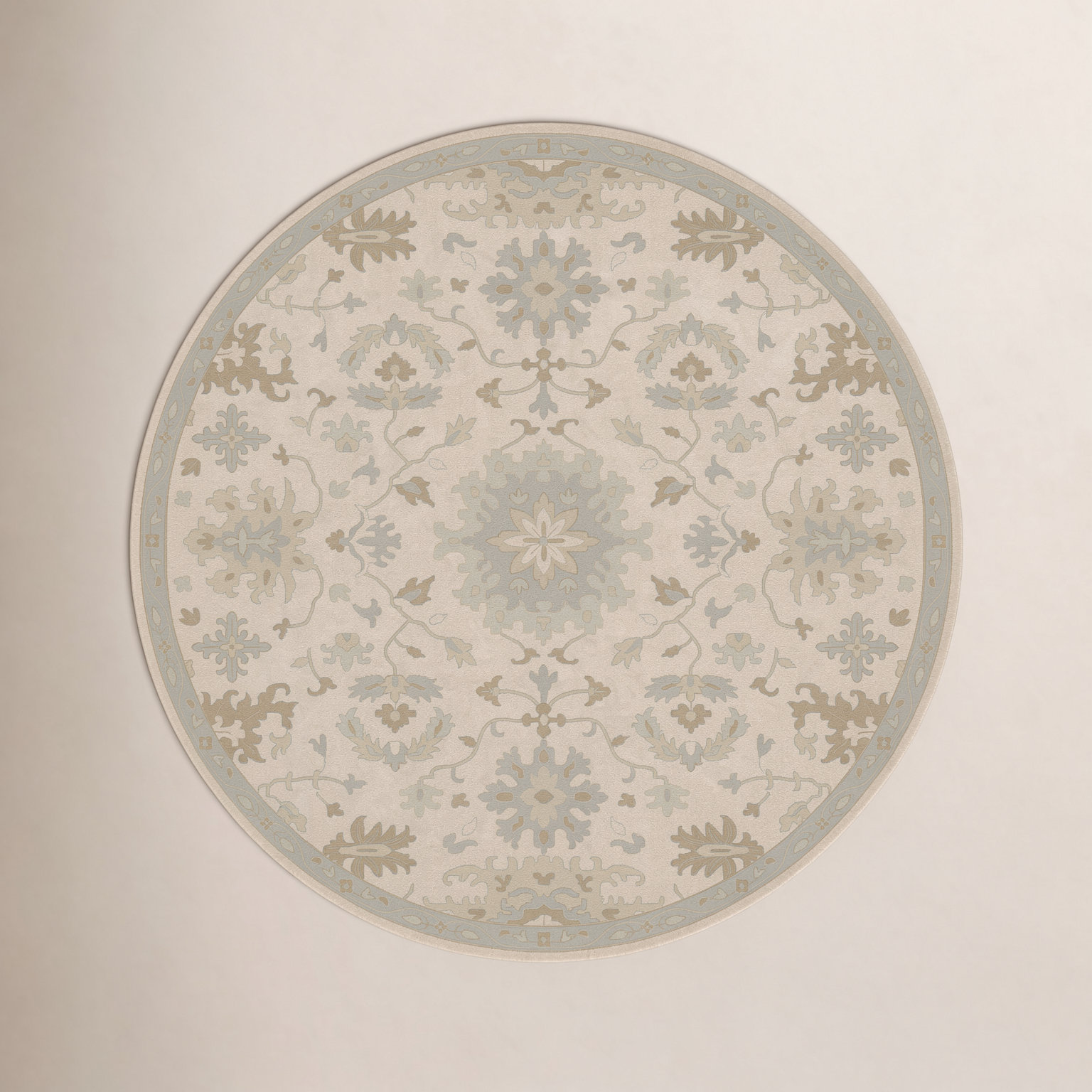 Arden Hand-Woven Wool Floral Rug, Round 4'
