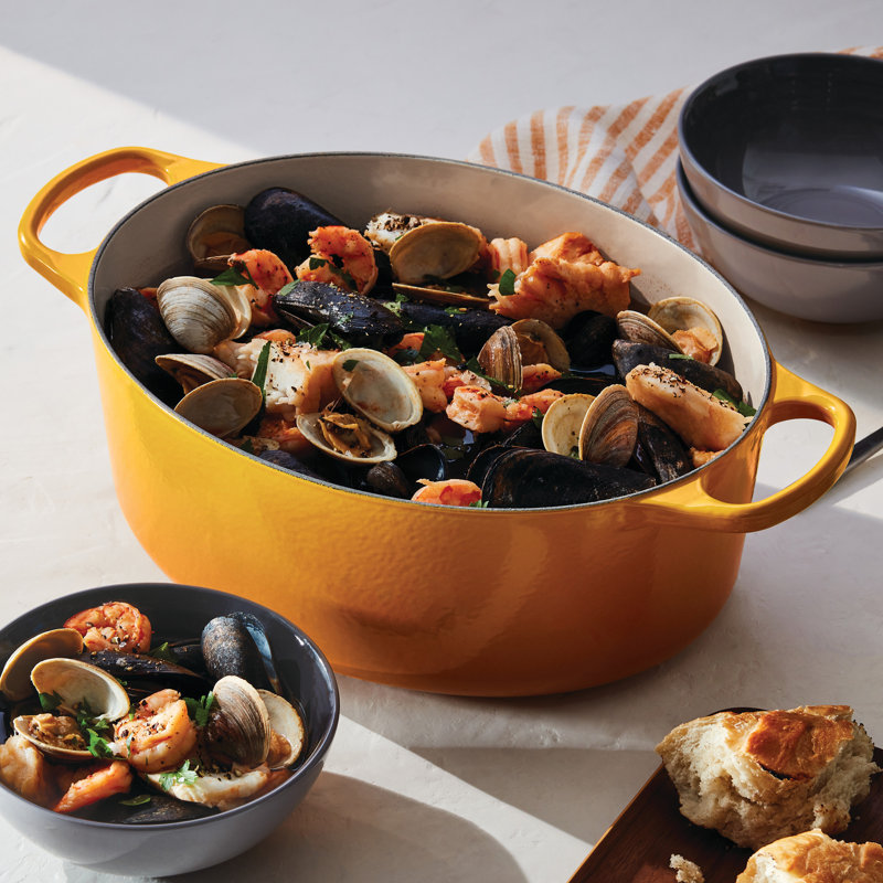 Le Creuset Signature Cast Iron Oval Casserole, 29cm / 4.7L, Shell Pink