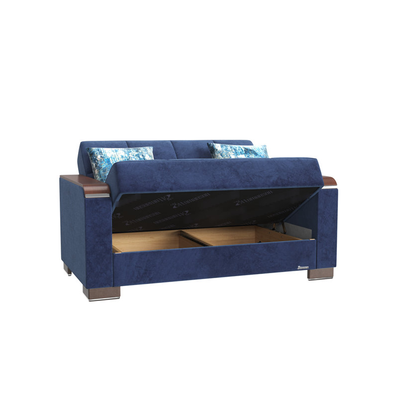 Rangement en microfibre bleu de la collection X - Mobilier polyvalent pour tout décor avec collection compartiment