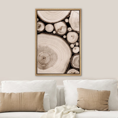 1 anneau de bois avec illustrations, images murales neutres de campagne moderne, impression numérique sur toile giclée sur toile