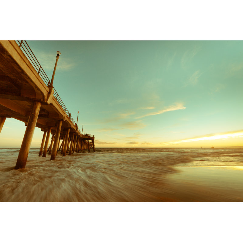 Huntington Beach Sunset - Wrapped Canvas Print, 20cm H x 30cm W x 3.8cm D