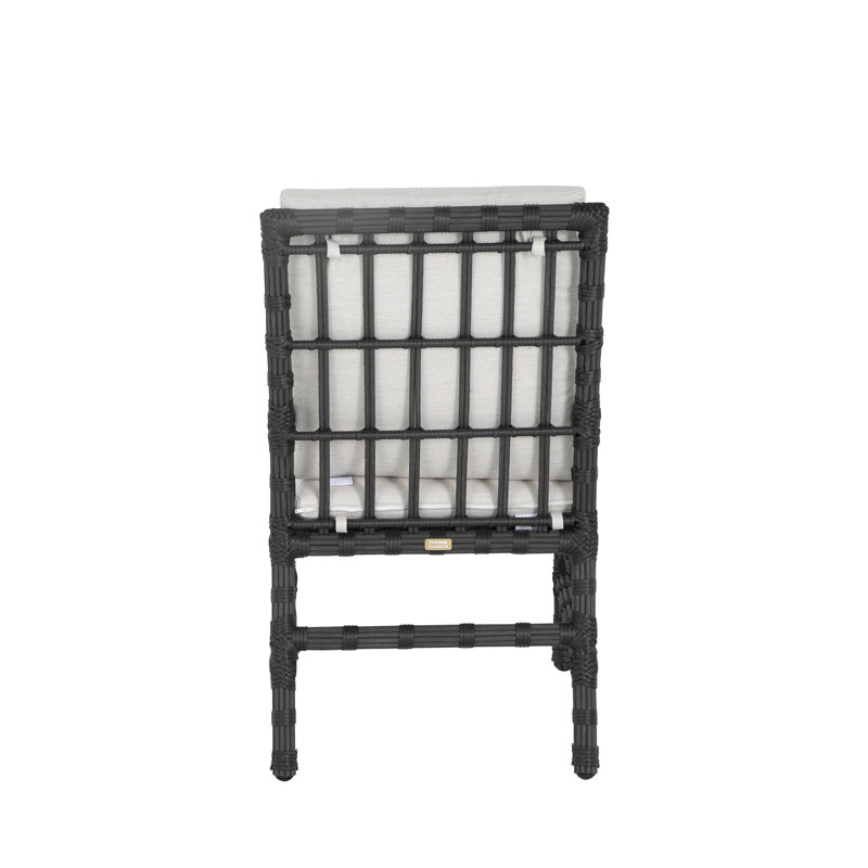 Newport Patio Dining Armchair with Cushions, Welt, Rollo Lace, Onyx