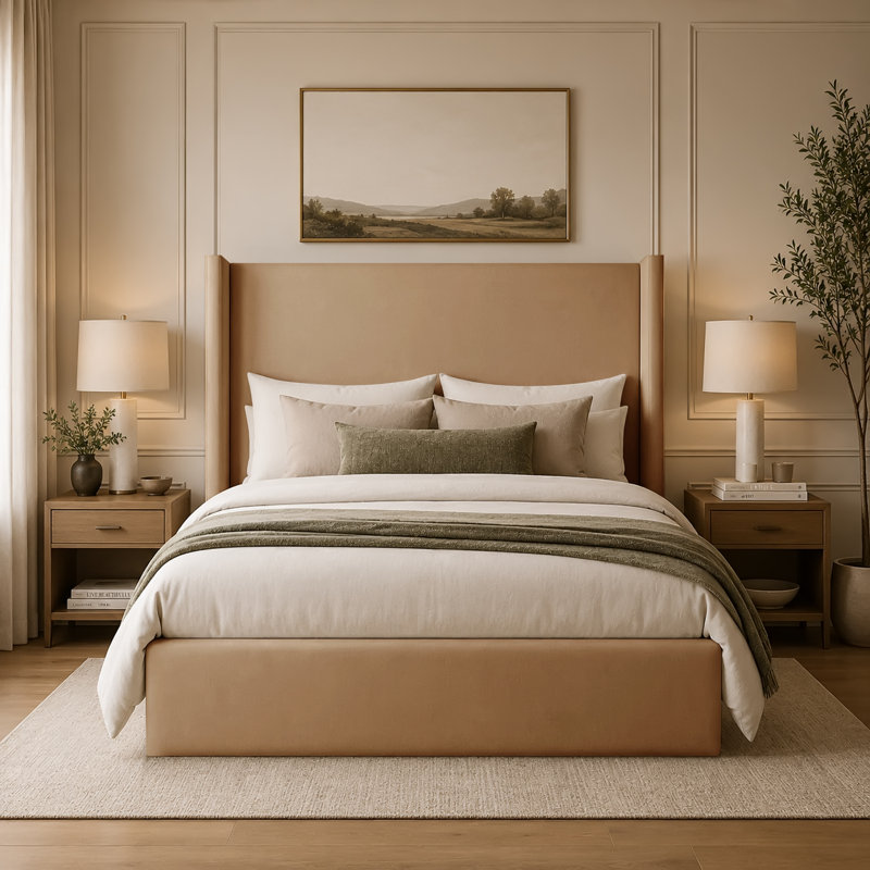 Bed, Small Double (4'), Beige
