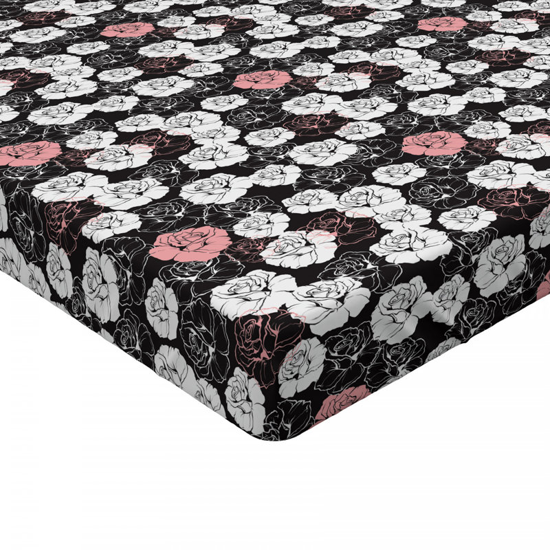 Microfiber Floral Fitted Sheet, Full Fitted Sheet