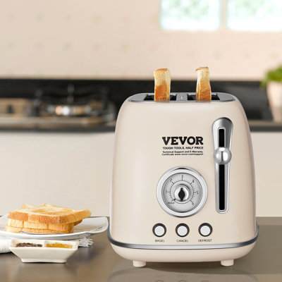 VEVOR Brushed Stainless Steel Toaster, 2 Slice, 825W 1.5'' Extra Wide Slots Toaster