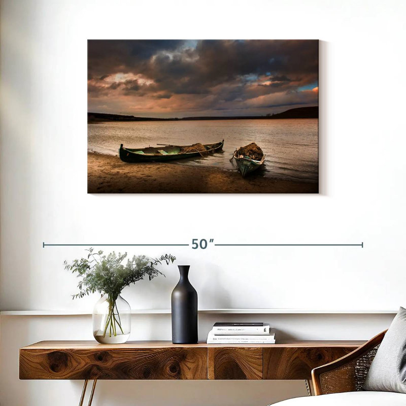 Mehar Fishing Boats At Twilight, 24" H x 36" W