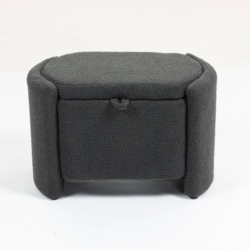 Repose-pieds avec rangement Mid-Century, Gris