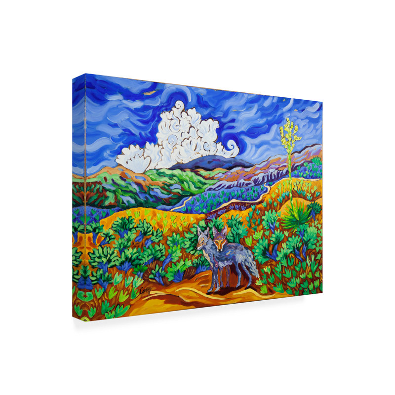«Canine Companions» par Cathy Carey - peinture sur toile tendue, H 24 po x l 32 po x P 2 po