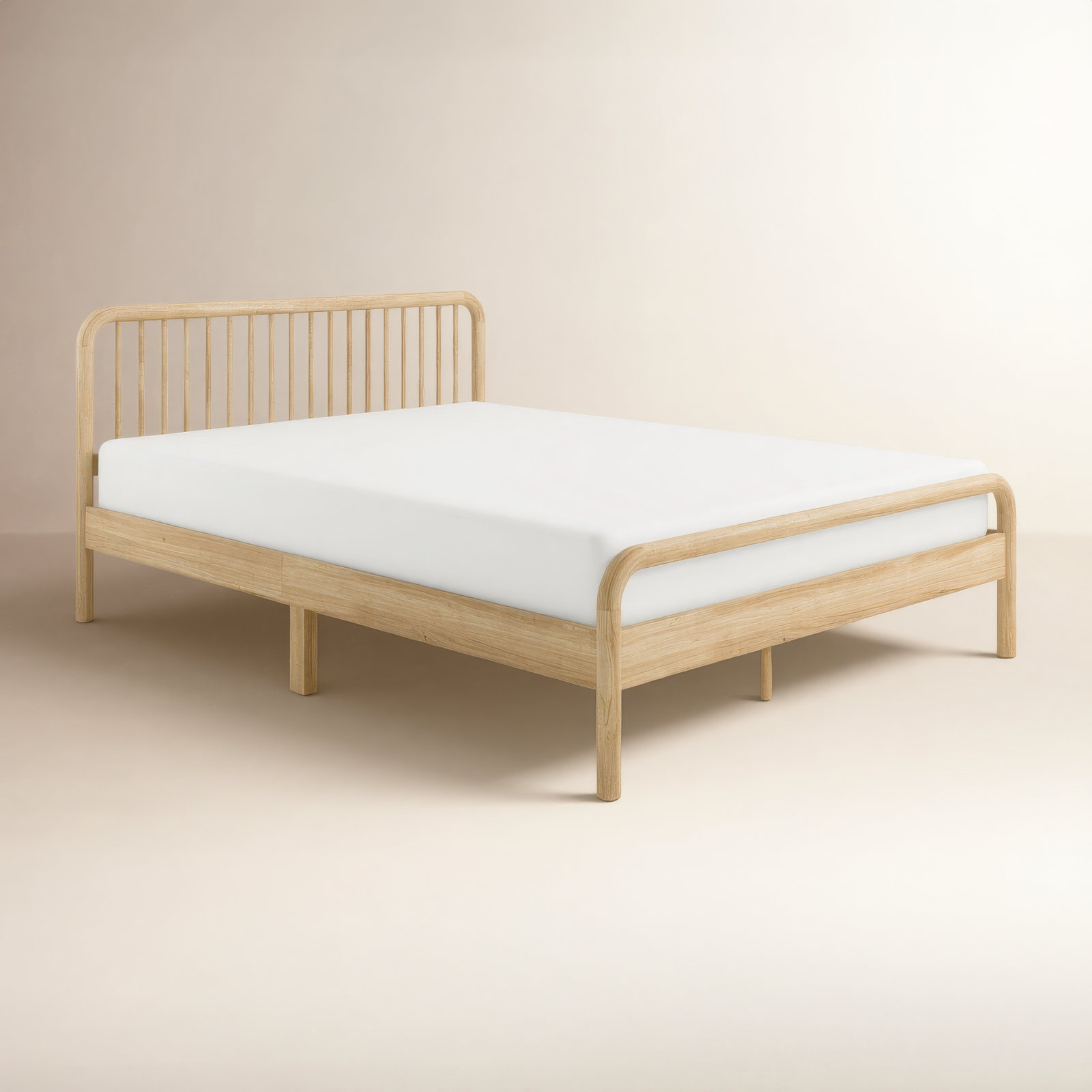 Porto Queen Bed, Natural, Queen