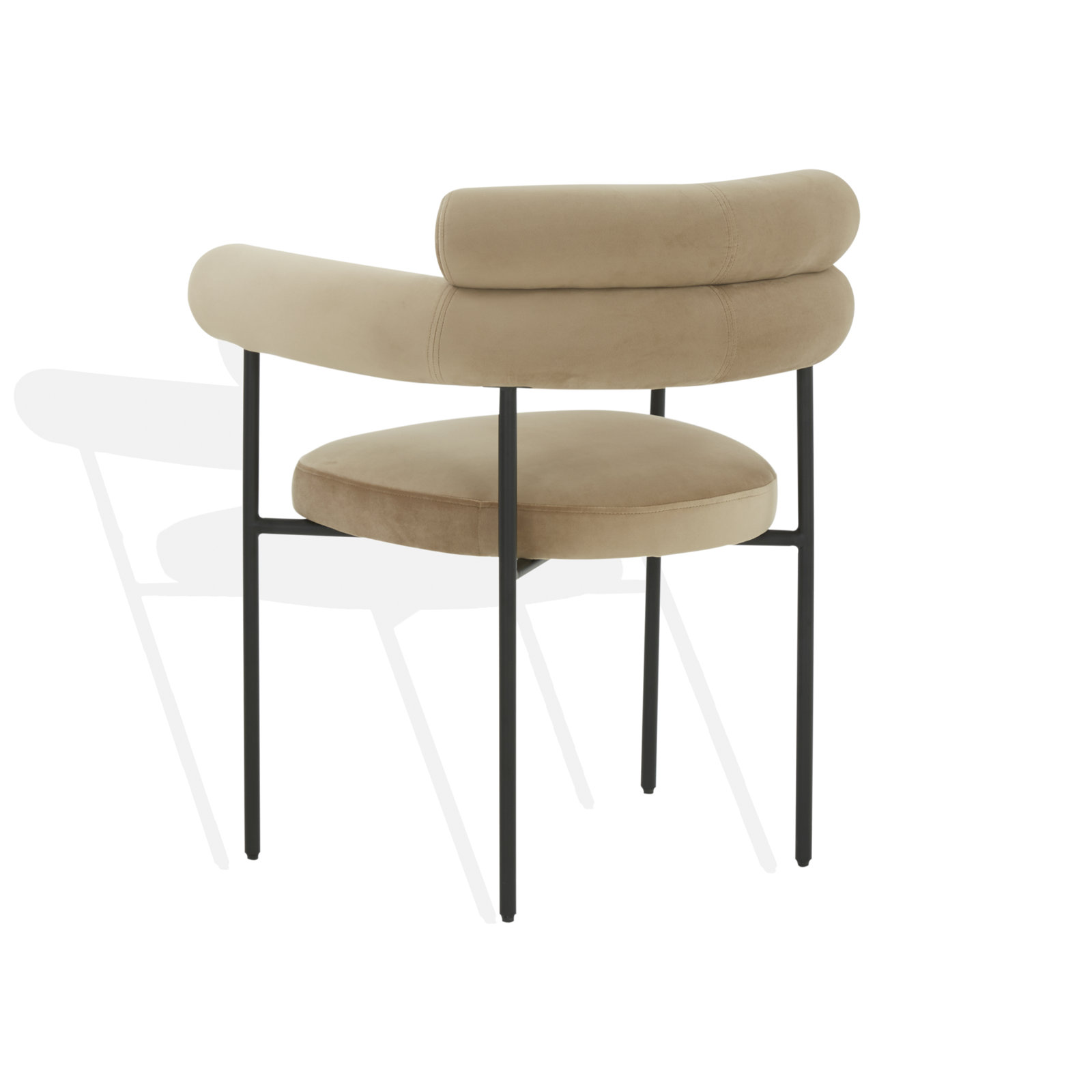 Bellport Dining Chair, Light Brown Velvet