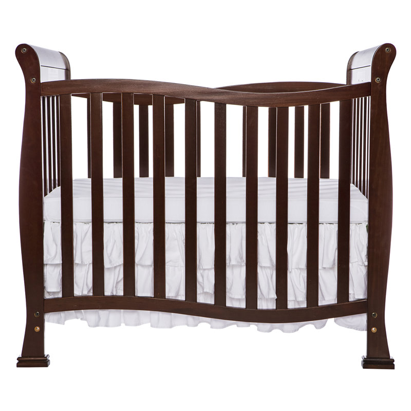 Espresso Pine 4-in-1 Convertible Mini Crib with Adjustable Mattress