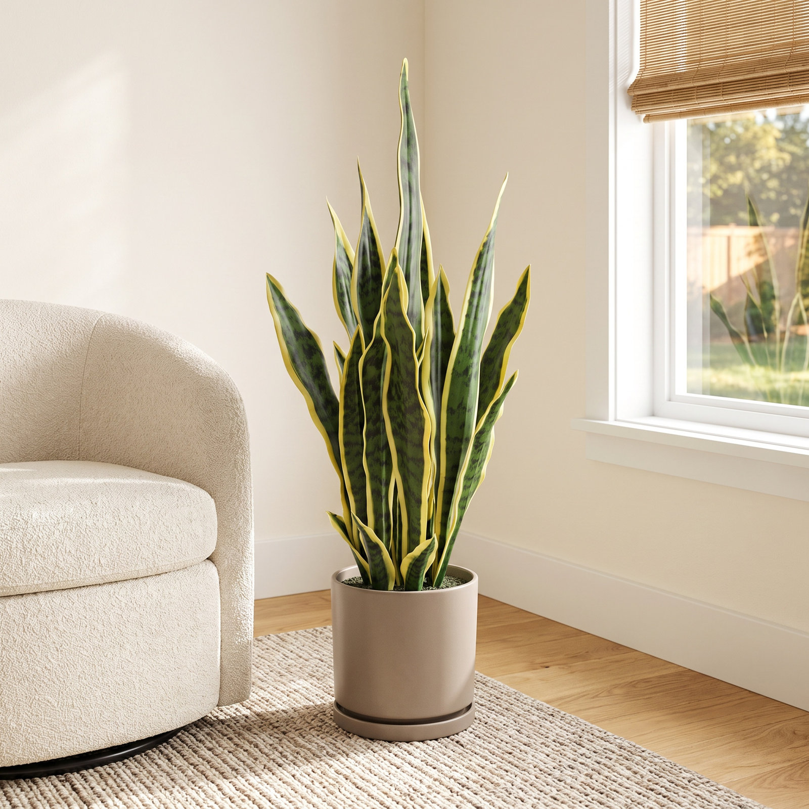 Snake Plant in Pot, 25'' H x 11'' W x 11'' D