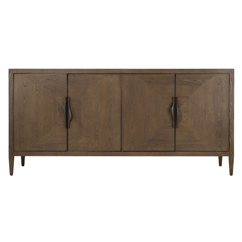 Landmark Solid Wood Storage Cabinet, Brown Sugar Oak