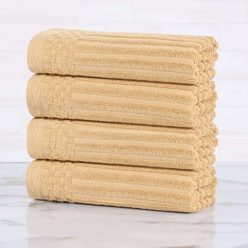 Collection de serviettes en coton Soho Spa, Doré, Ensemble de 4 serviettes à main