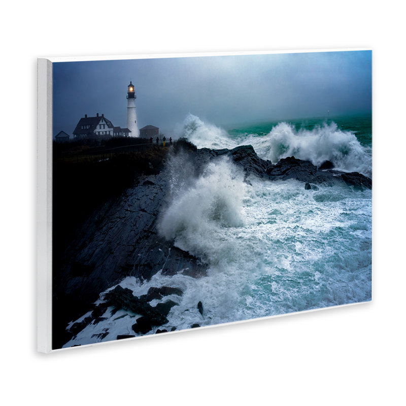"Splashing Waters with Lighthouse", art mural par Rick Berk, H 13 po x l 19 po