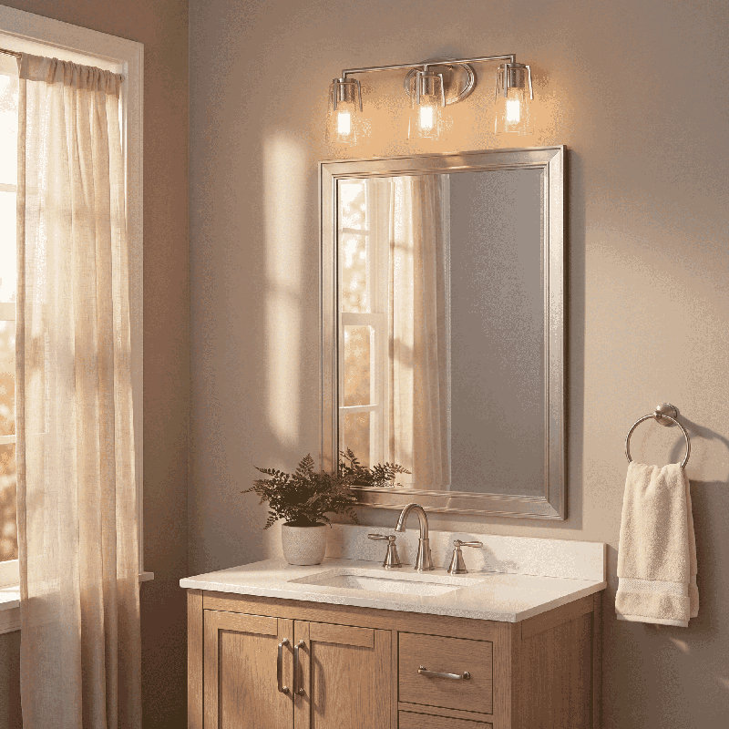 Kirbyville 2-Light Dimmable Vanity Light in Black, Black, 2 Lights, 8.5" H x 14" W x 14" D