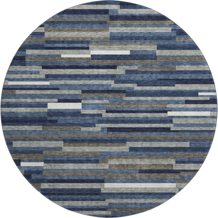 Premium Machine Washable Prisco Navy Rug