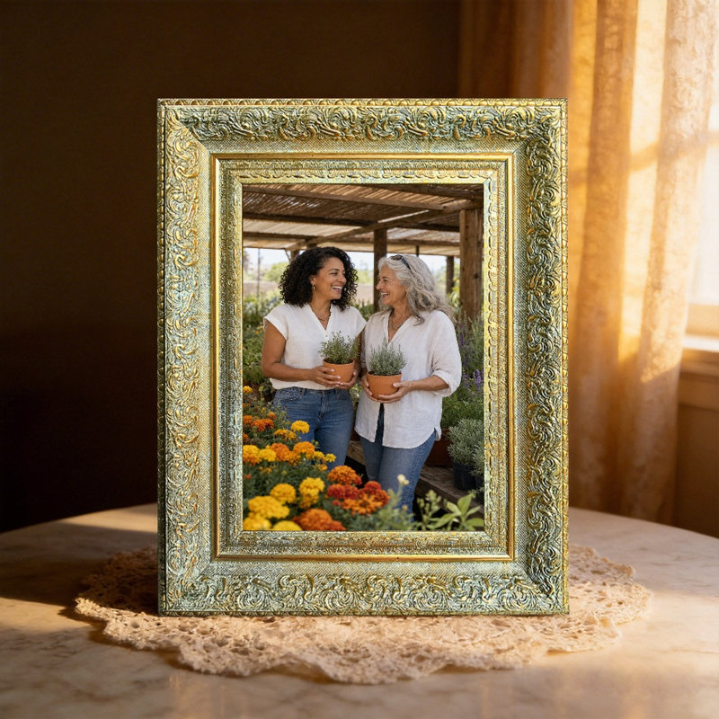 Cadre photo simple 3 pièces 11 "x 14" doré antique avec placement mural ou de table