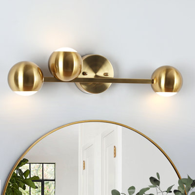 Bhagwan 3-Light Dimmable LED Gold Vanity Light