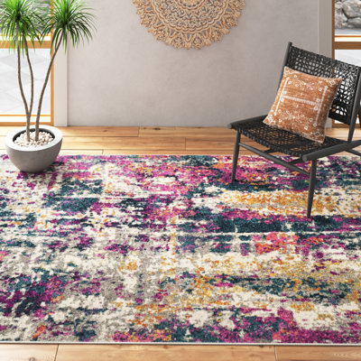 Christa Abstract Ivory/Blue Area Rug
