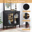 Armoire de rangement, buffet armoire, présentoir avec 2 portes en verre trempé, tablettes réglables, pour bureau à domicile, salon, chambre à coucher, noir