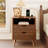 19.7" Nightstand With 2 Drawers & Open Shelf, Bedside Table With Led Lights & Outlets-700130115