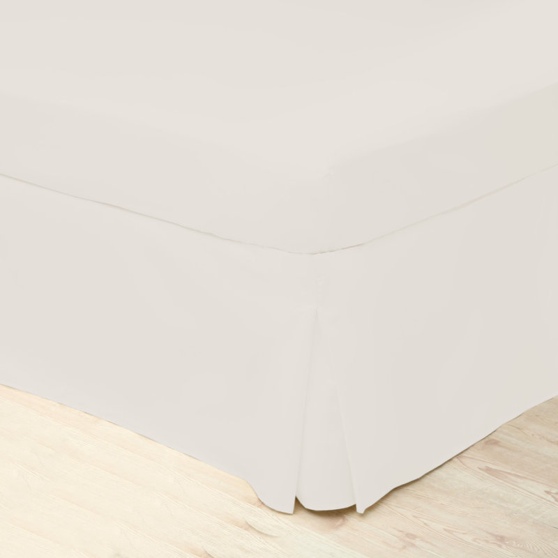 200 TC 50/50 Percale Polycotton Percale Fitted Sheet, Ivory, Single (3')