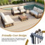 Ensemble de canapé modulaire de patio en métal 7 pièces Modern Minimalist-132686061