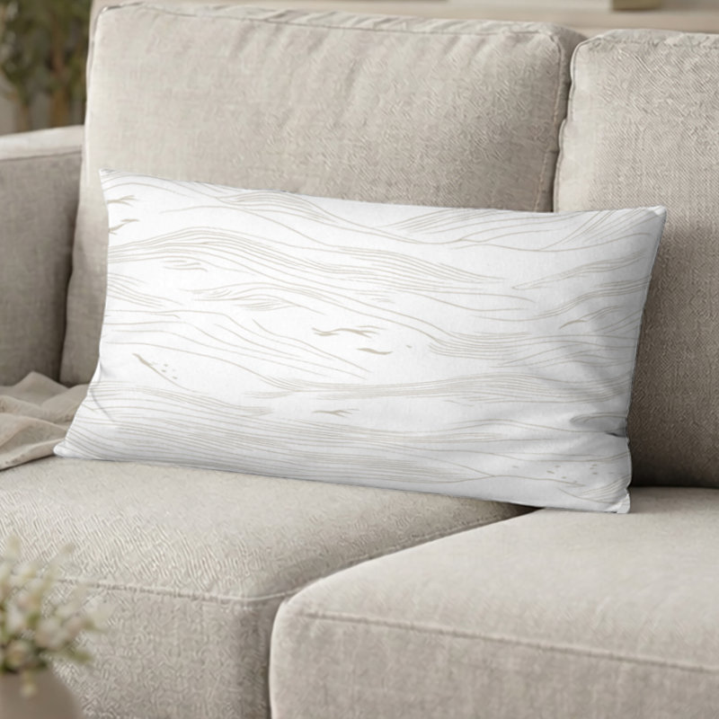 Coussin décoratif abstrait canapé - Coussin beige, H 12 po x l 20 po