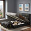 2-piece Bedroom Sets Included 1 Upholstered Platform Bed With Hydraulic Storage System, 1 Storage Ottoman With Metal Legs