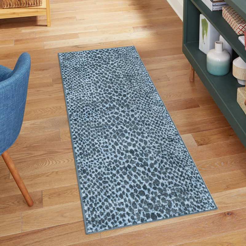Tapis bleu marine à motif animalier Langley Street®, Tapis de couloir 2 pi x 8 pi