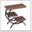 Table de bout en forme de C 11,81 pouces, table d'appoint industrielle à 3 niveaux avec tablettes de rangement, parfaite pour les petits espaces et les décors modernes