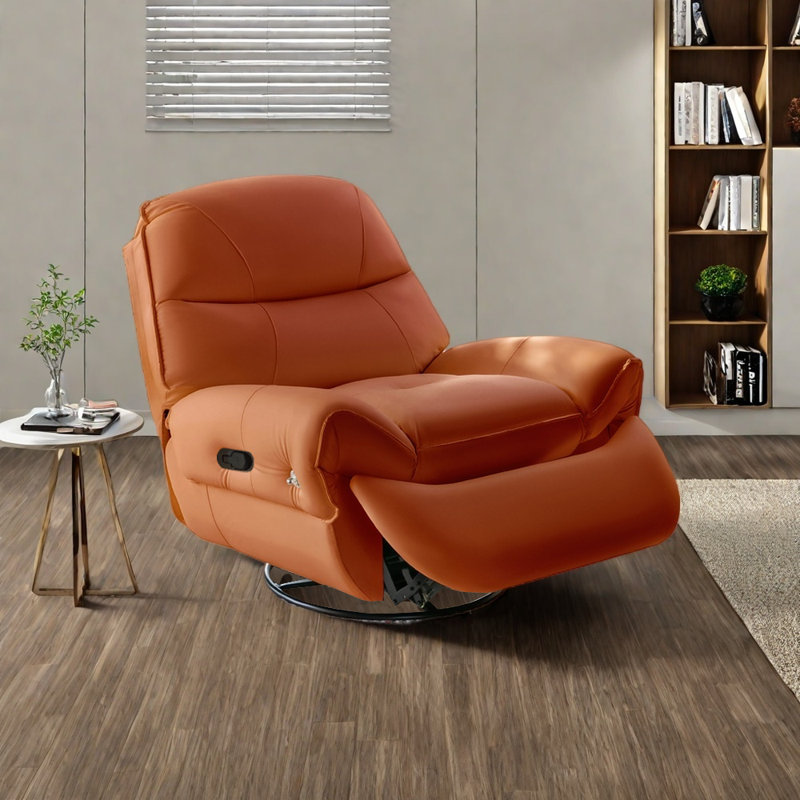 Chaise longue confortable en bois massif, Orange