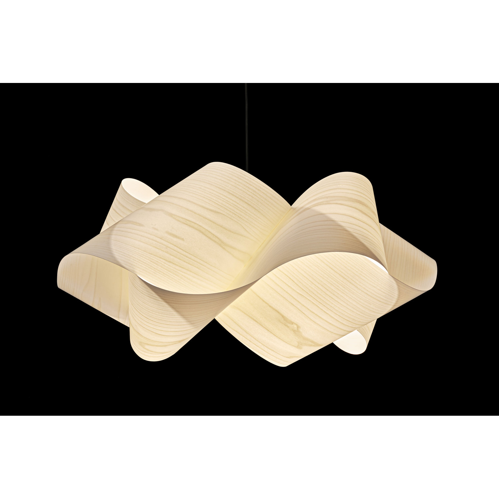 Swirl Single Light Dimmable Pendant, Ivory White, E26, Nickel